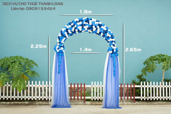 Kích thước cổng hoa màu xanh dương
